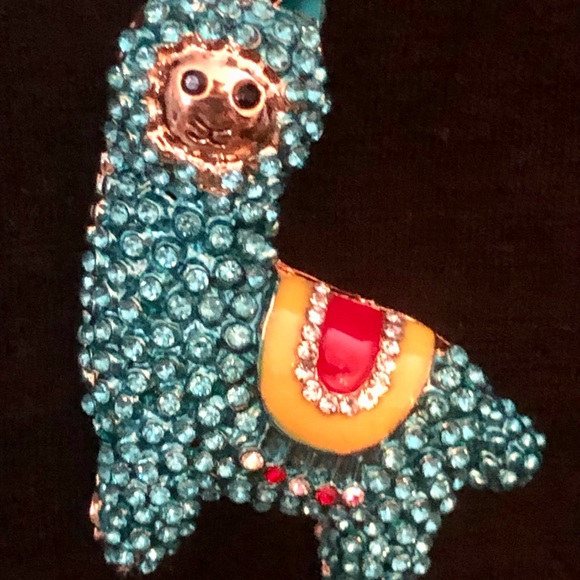 Betsy Johnson alpaca bling statement long necklace. Trendy alpaca 💕 - Picture 3 of 10